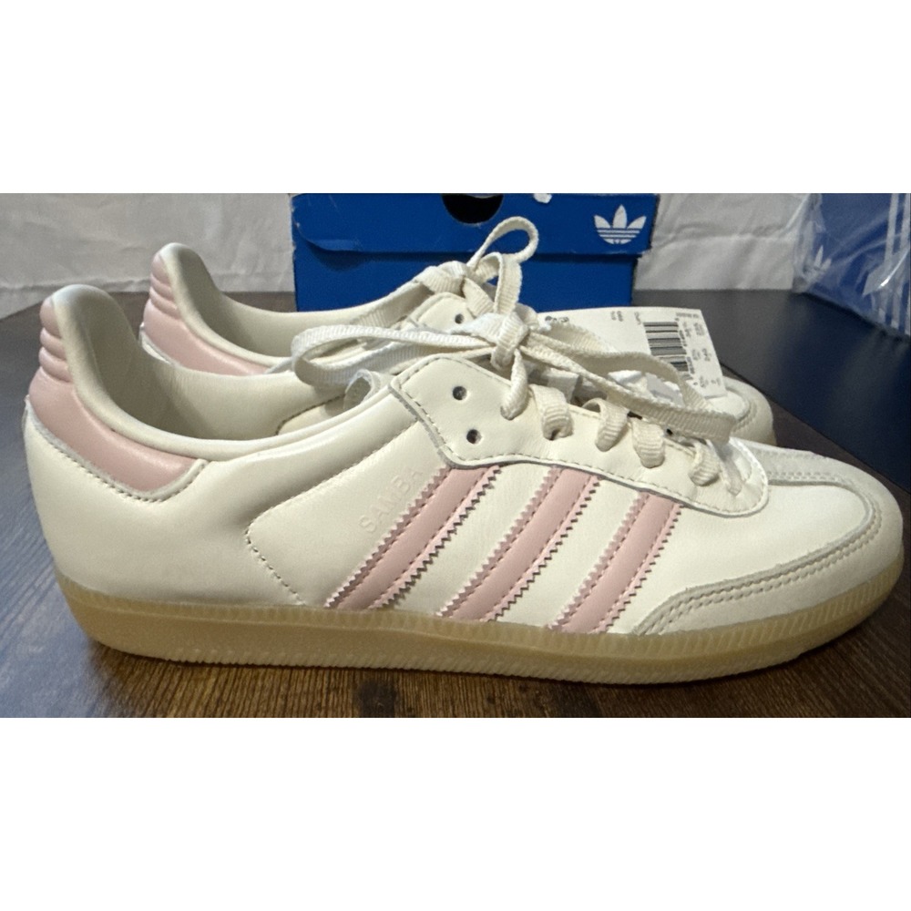 Adidas Samba OG W Women 7 Off White Sandy Pink New IH9059 Leather Sneakers - Picture 2 of 16